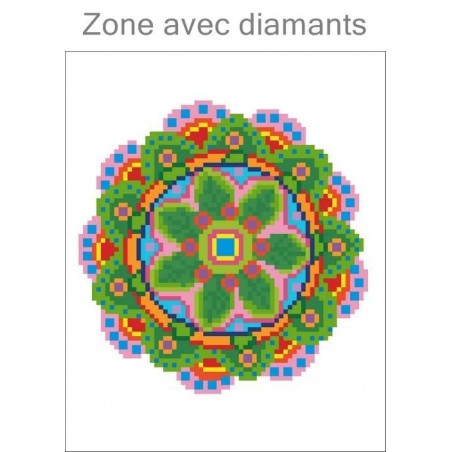 Diamond Dotz, kit broderie diamant niveau 1- MANDALA FLEURI (DD3008)