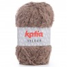 Grosse pelote de laine poilue fil Velour laine et fil katia : Couleur:biche