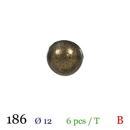 tube de 6 boutons metal BB186 diamètre 12 mm