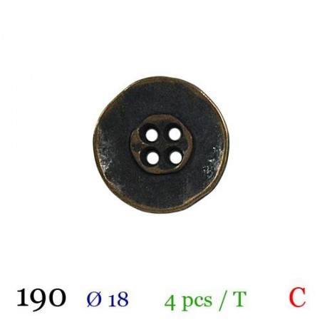 tube de 4 boutons metal BB190 diamètre 18 mm