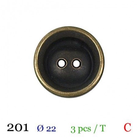tube de 3 boutons metal BB201 diamètre 22 mm