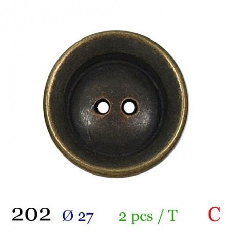 tube de 2 boutons metal BB202 diamètre 27 mm