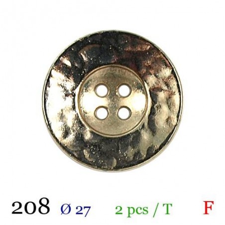tube de 2 boutons metal diamètre 27 mm BB208