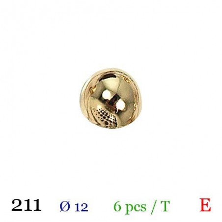 tube de 6 boutons metal diamètre 12 mm BB211