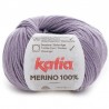 Pelote de laine à tricoter fil Mérino 100% - laines et fils Katia : Couleur:Mauve