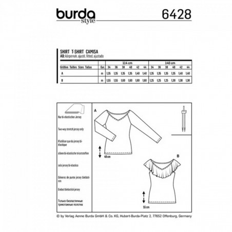 Patron t-shirt femme - Burda 6428