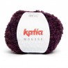 Laine à tricoter bouclette fil MOUSSE fils et laines Katia : Couleur:prune